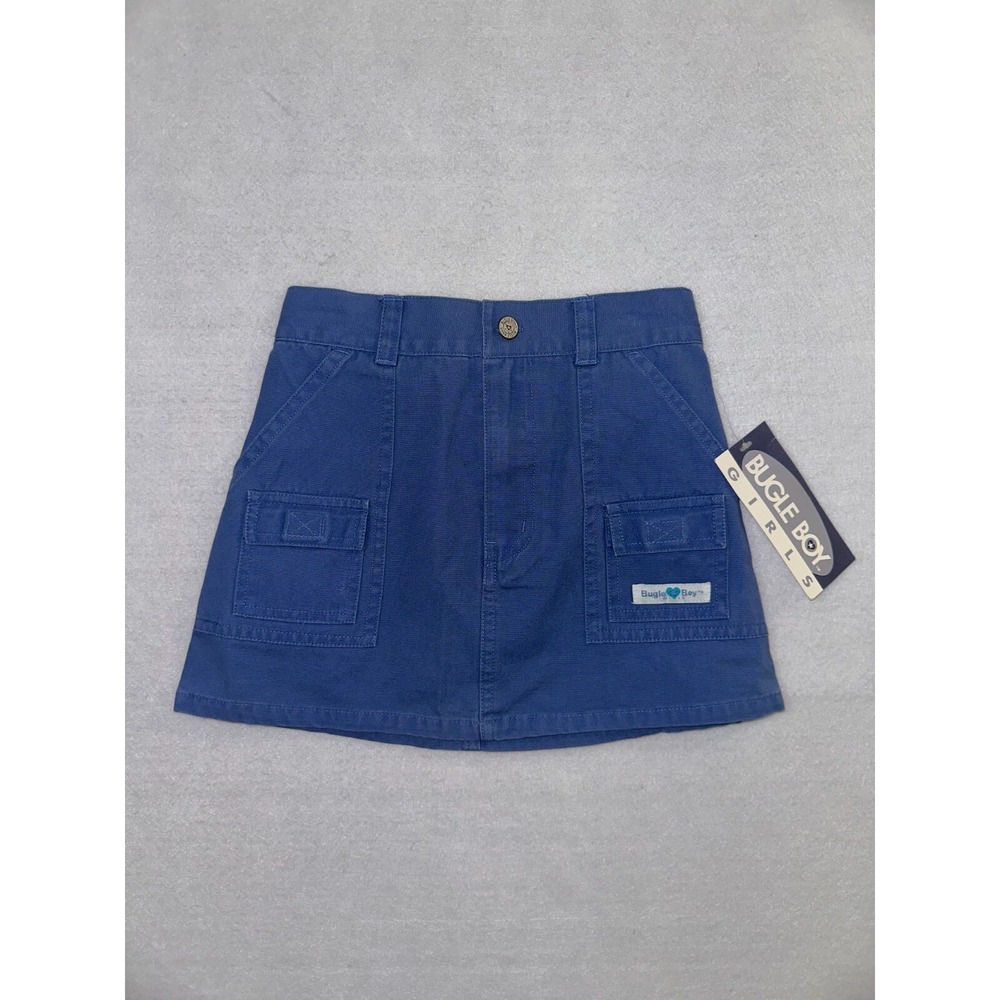 VTG Bugle Boy Girls Size 5 Toddler Jean Button skirt Denim Blue Purple NWT